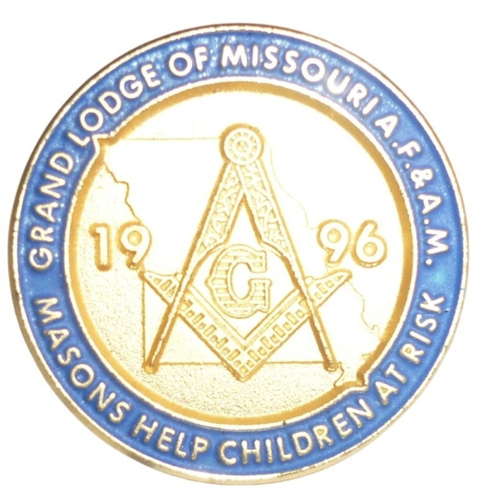 1996 Grand Lodge of Missouri AF&AM Masonic Pin - Masons Help Children At Risk